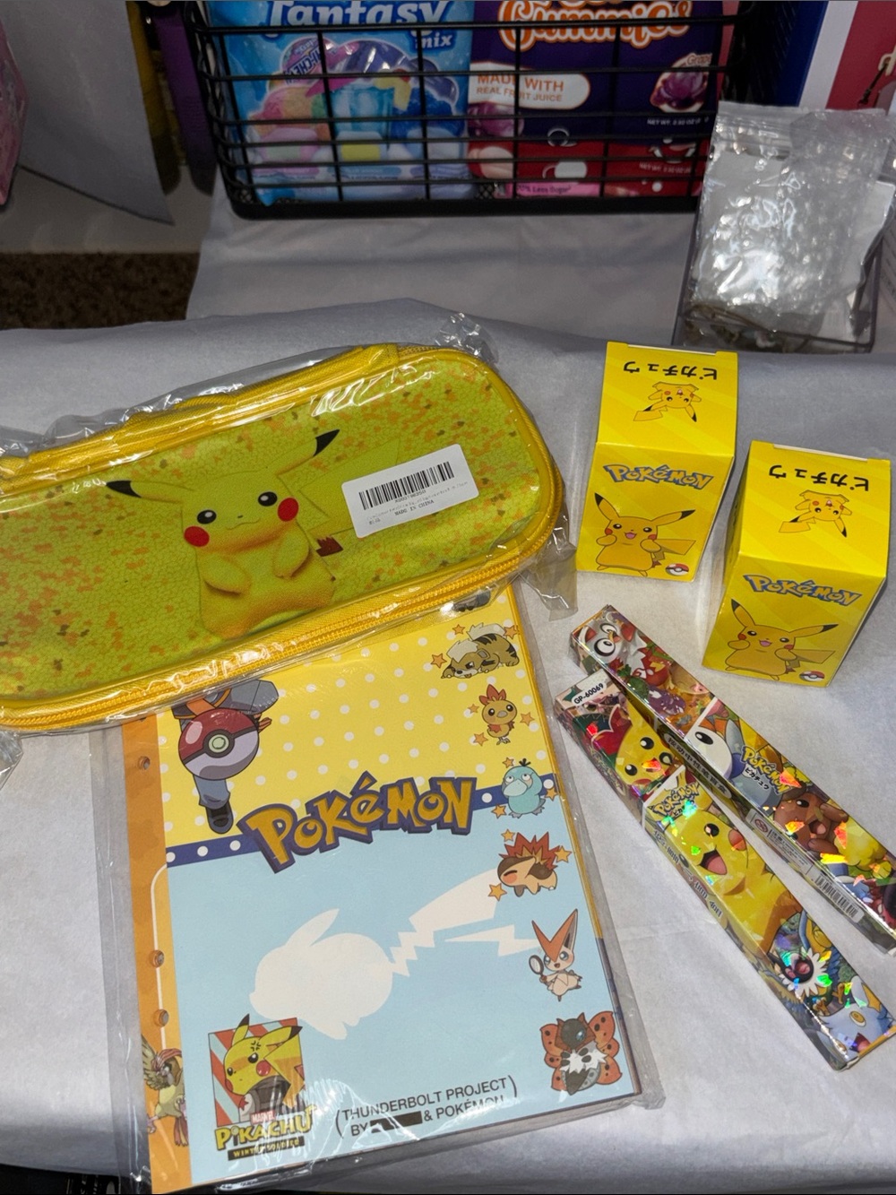 Marvel Yellow Pikachu Kids Pencil Case and Stationery Set